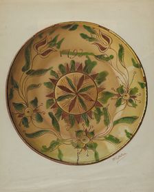 Pa. German Pie Plate, c. 1936. Creator: William L. Antrim