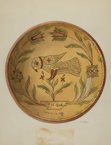 Pa. German Pie Plate, c. 1936. Creator: Albert J. Levone