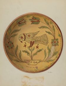 Pa. German Pie Plate, c. 1936. Creator: Albert J. Levone