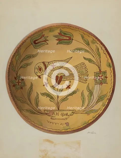 Pa. German Pie Plate, c. 1936. Creator: Albert J. Levone.