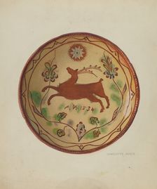 Pa. German Pie Plate, c. 1936. Creator: Charlotte Angus