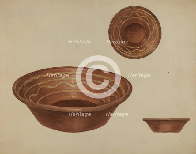 Pa. German Pie Plate, c. 1936. Creator: Mina Lowry.