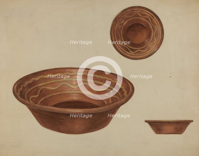 Pa. German Pie Plate, c. 1936. Creator: Mina Lowry.