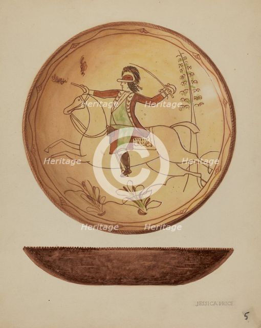 Pa. German Pie Plate, c. 1937. Creator: Jessica Price.