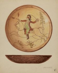Pa. German Pie Plate, c. 1937. Creator: Jessica Price