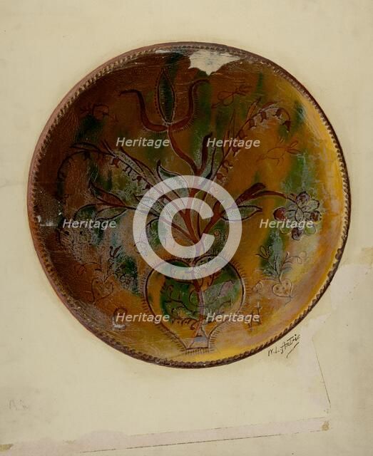 Pa. German Pie Plate, c. 1938. Creator: William L Antrim.