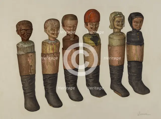 Pa. German Pins, 1935/1942. Creator: Selma Sandler.