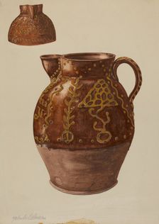 Pa. German Pitcher, c. 1937. Creator: Yolande Delasser