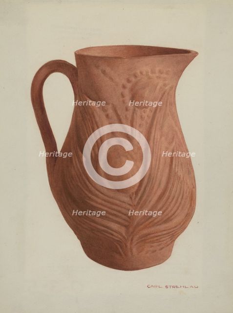 Pa. German Pitcher, c. 1939. Creator: Carl Strehlau.