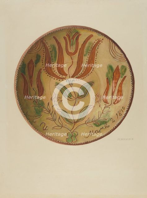 Pa. German Plate, 1935/1942. Creator: Austin L. Davison.