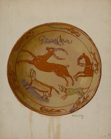 Pa. German Plate, 1935/1942. Creator: Eugene Shellady