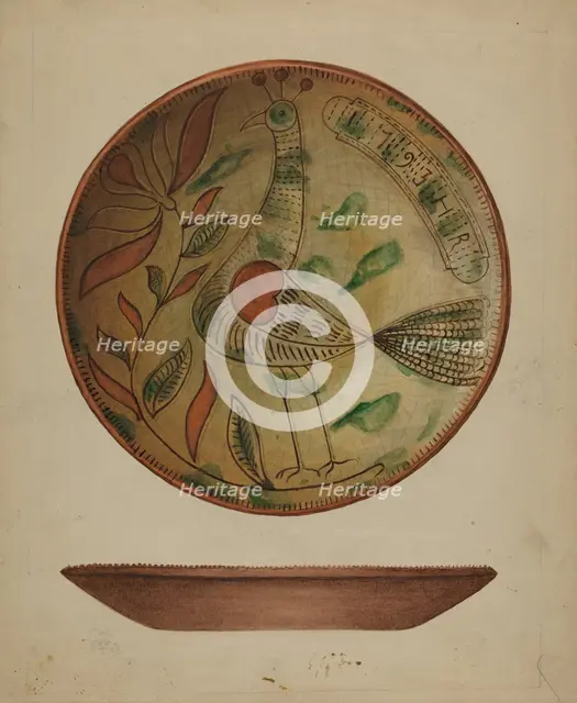 Pa. German Plate, 1935/1942. Creator: Hedwig Emanuel.