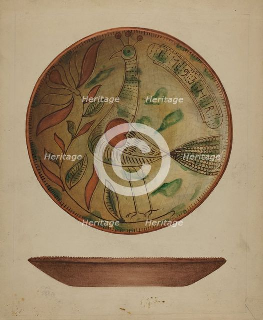Pa. German Plate, 1935/1942. Creator: Hedwig Emanuel.