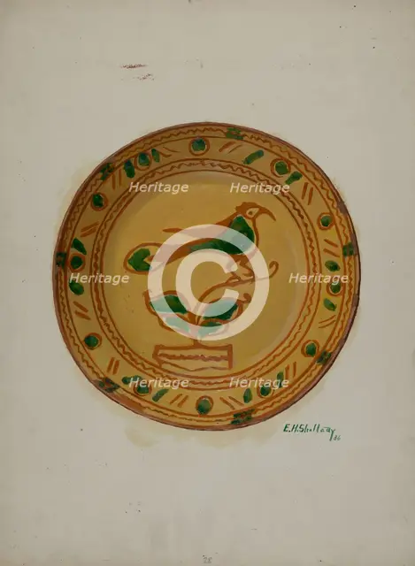 Pa. German Plate, 1936. Creator: Eugene Shellady.