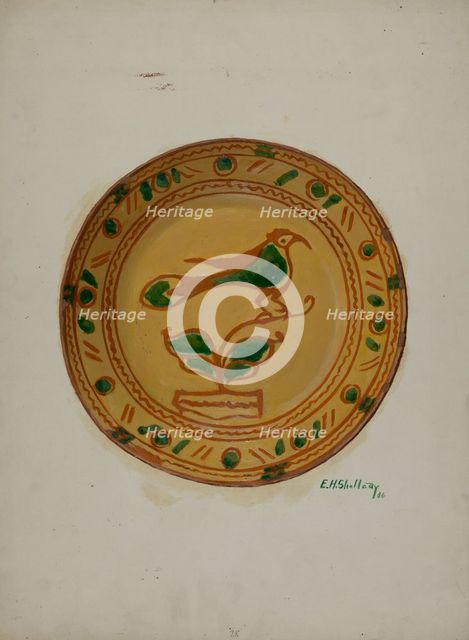 Pa. German Plate, 1936. Creator: Eugene Shellady.