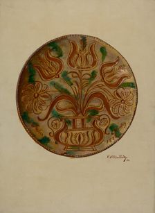 Pa. German Plate, 1936. Creator: Eugene Shellady