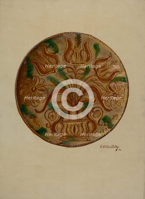 Pa. German Plate, 1936. Creator: Eugene Shellady.