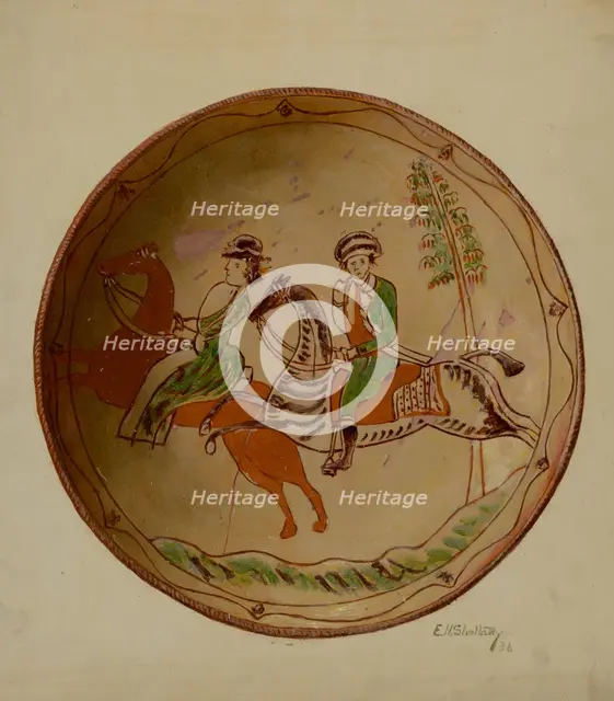 Pa. German Plate, 1936. Creator: Eugene Shellady.