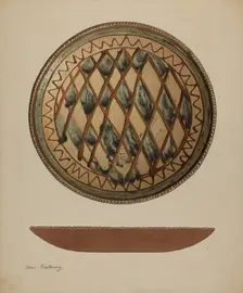 Pa. German Plate, 1937. Creator: Aaron Fastovsky
