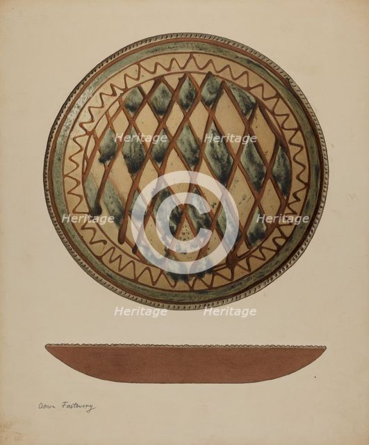 Pa. German Plate, 1937. Creator: Aaron Fastovsky.