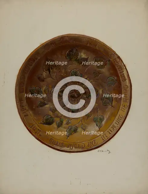 Pa. German Plate, 1937. Creator: Eugene Shellady.