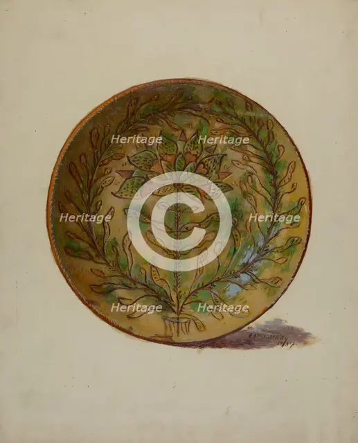 Pa. German Plate, 1937. Creator: Eugene Shellady.