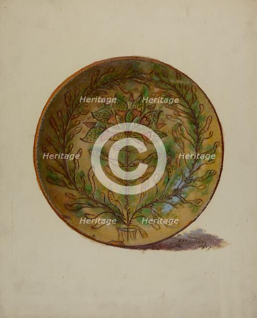 Pa. German Plate, 1937. Creator: Eugene Shellady.