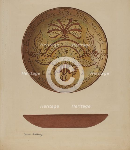 Pa. German Plate, c. 1940. Creator: Aaron Fastovsky.