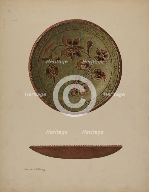 Pa. German Plate, c. 1940. Creator: Aaron Fastovsky.