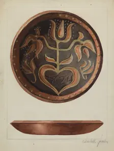 Pa. German Plate, c. 1940. Creator: Charlotte Sperber