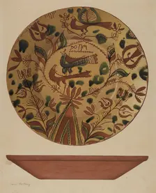 Pa. German Plate, c. 1941. Creator: Aaron Fastovsky