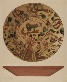 Pa. German Plate, c. 1941. Creator: Aaron Fastovsky