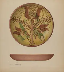 Pa. German plate, c. 1941. Creator: Aaron Fastovsky