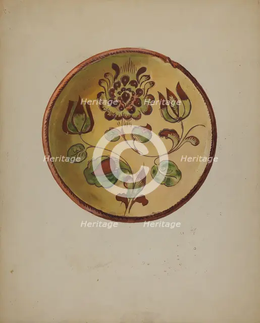 Pa. German Plate, c. 1936. Creator: Albert J. Levone.