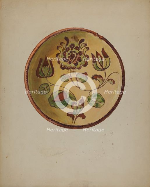 Pa. German Plate, c. 1936. Creator: Albert J. Levone.