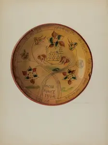 Pa. German Plate, c. 1936. Creator: Charlotte Angus
