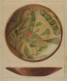 Pa. German Plate, c. 1936. Creator: Charlotte Sperber