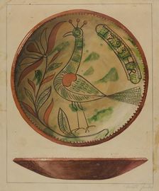 Pa. German Plate, c. 1936. Creator: Charlotte Sperber