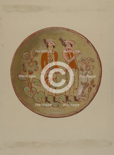 Pa. German Plate, c. 1936. Creator: Eugene Shellady.