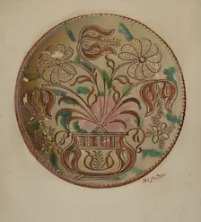 Pa. German Plate, c. 1936. Creator: William L. Antrim