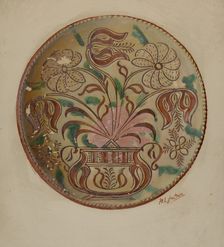 Pa. German Plate, c. 1936. Creator: William L. Antrim