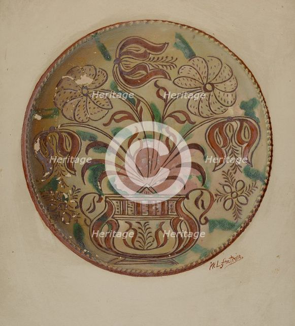 Pa. German Plate, c. 1936. Creator: William L. Antrim.