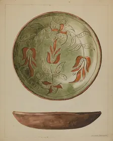 Pa. German Plate, c. 1936. Creator: Yolande Delasser