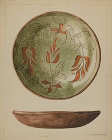 Pa. German Plate, c. 1936. Creator: Yolande Delasser
