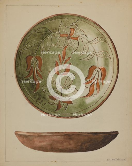 Pa. German Plate, c. 1936. Creator: Yolande Delasser.