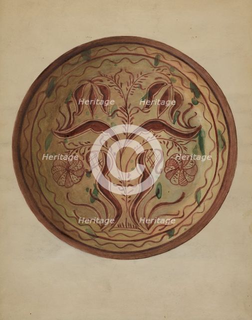 Pa. German Plate, c. 1937. Creator: Charles Garjian.