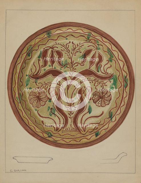 Pa. German Plate, c. 1937. Creator: Charles Garjian.