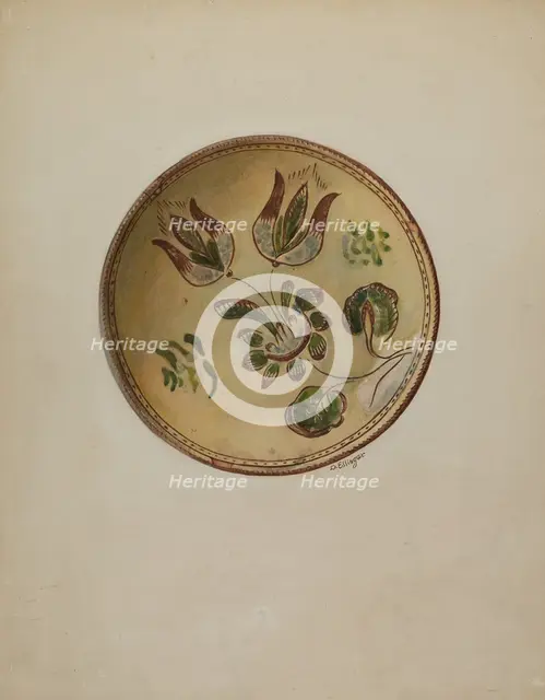 Pa. German Plate, c. 1937. Creator: David Ellinger.