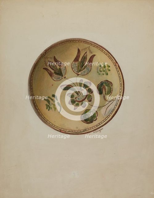 Pa. German Plate, c. 1937. Creator: David Ellinger.