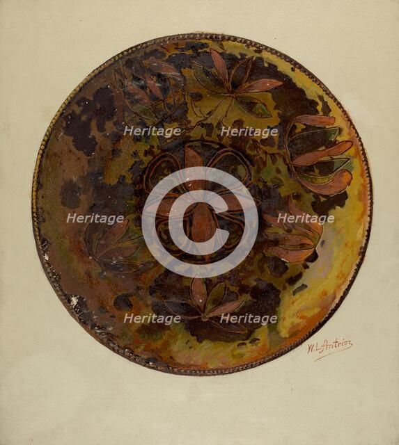 Pa. German Plate, c. 1937. Creator: William L Antrim.